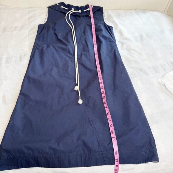 Calvin Klein 205W39NYC Ruffle Neck Poplin Dress Navy Size 4 - Picture 8 of 16